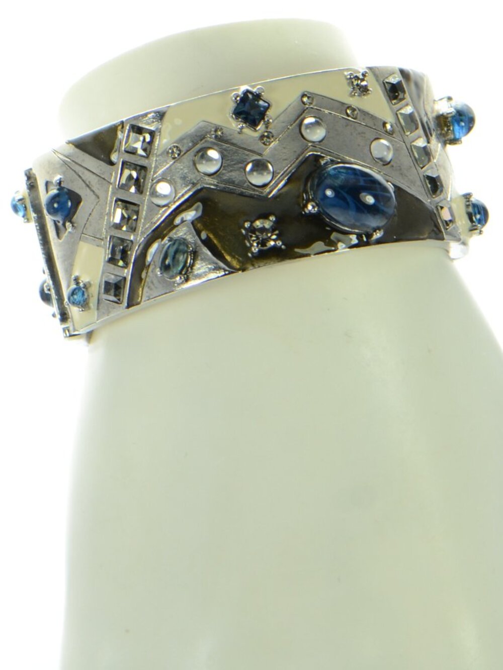 Vintage Oscar de La Renta crystal & Resin Cabochon Bracelet